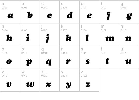 Chacey-Heavy-Italic lowercase a-z preview