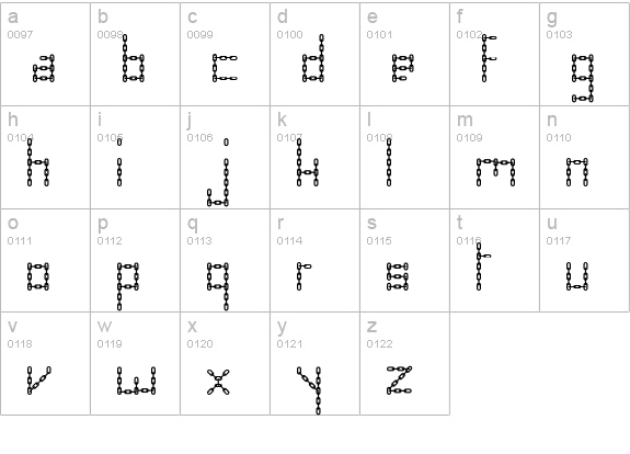 Chain Letter lowercase a-z preview