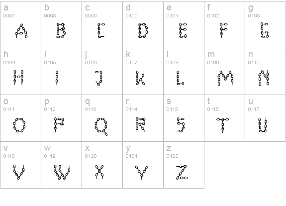 ChainLetterTwo lowercase a-z preview