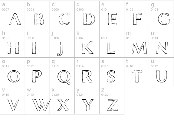 Chalk Line Outline lowercase a-z preview