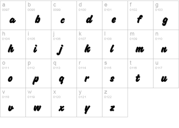 Challenge Contour lowercase a-z preview