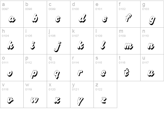 Challenge Shadow lowercase a-z preview