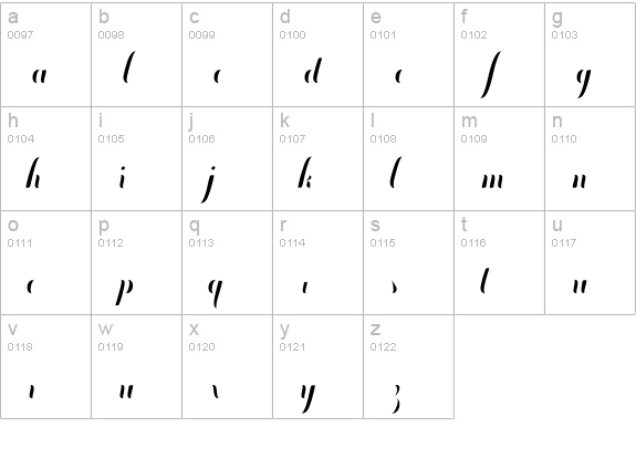 Chameleon Fill Solid lowercase a-z preview