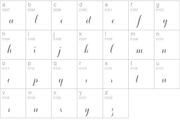 Chameleon Fill Stripe1 lowercase a-z preview
