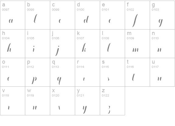 Chameleon Fill Stripe3 lowercase a-z preview