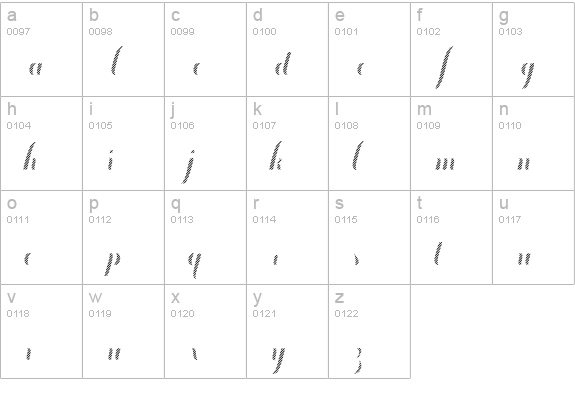 Chameleon Fill Stripe4 lowercase a-z preview