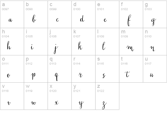 Chameleon Pen lowercase a-z preview
