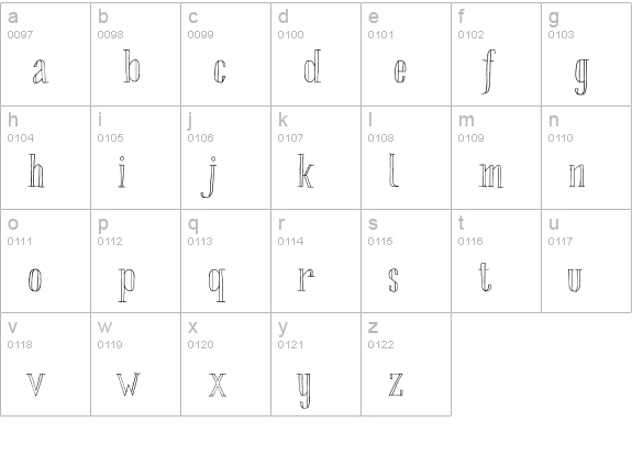 Chameleon Sketch Outline lowercase a-z preview