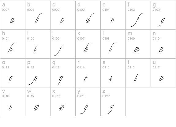 Champagne Cyrillic lowercase a-z preview