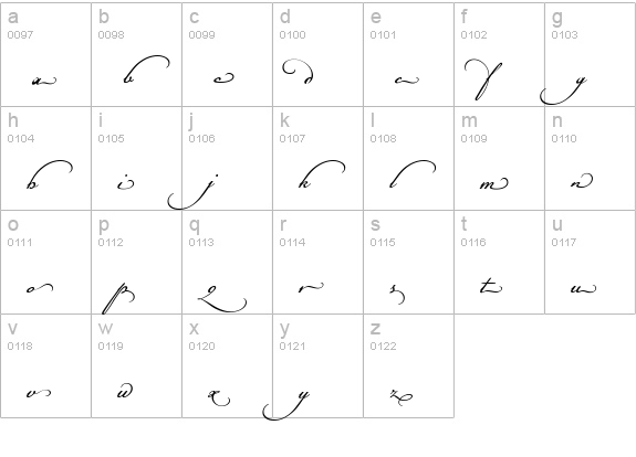 Champignon Alt Swash lowercase a-z preview
