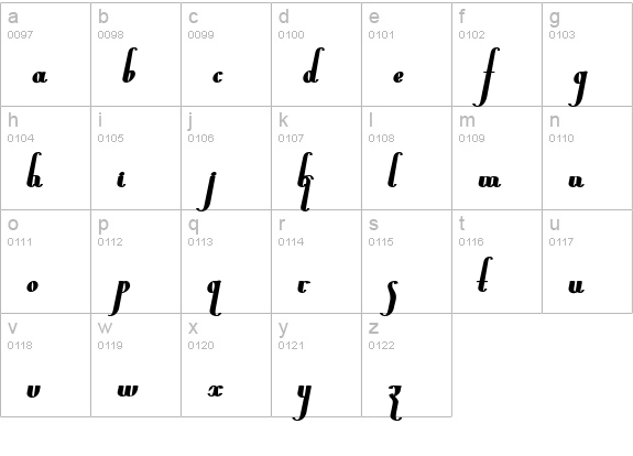 Chancera Bold lowercase a-z preview