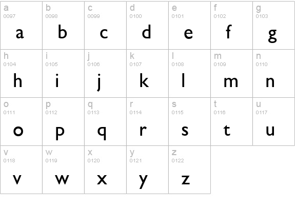 Chantilly-Medium-Regular lowercase a-z preview
