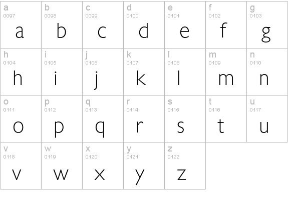 Chantilly-Xlight lowercase a-z preview