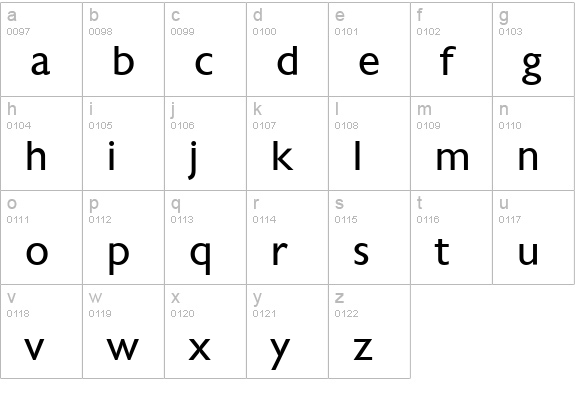 ChantillySerial-Regular lowercase a-z preview