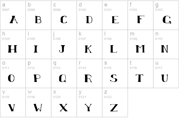 Chardin Doihle Expanded lowercase a-z preview