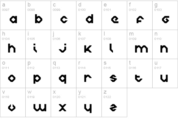 Charlie's Angles lowercase a-z preview
