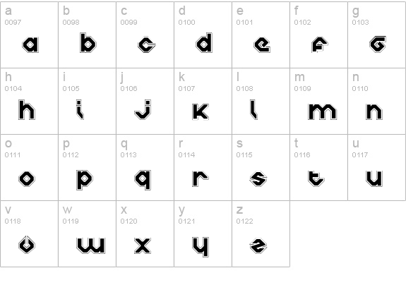 Charlie's Angles Collegiate lowercase a-z preview