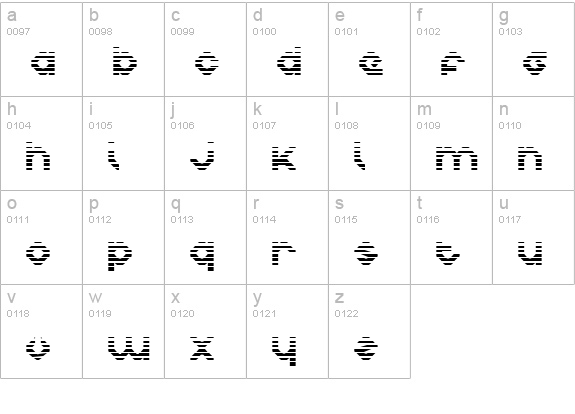 Charlie's Angles Gradient lowercase a-z preview