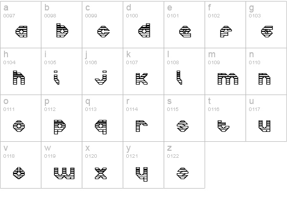 Charlie's Angles OutGradient lowercase a-z preview