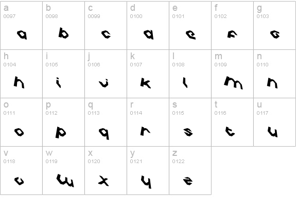 Charlie's Angles Rotate lowercase a-z preview