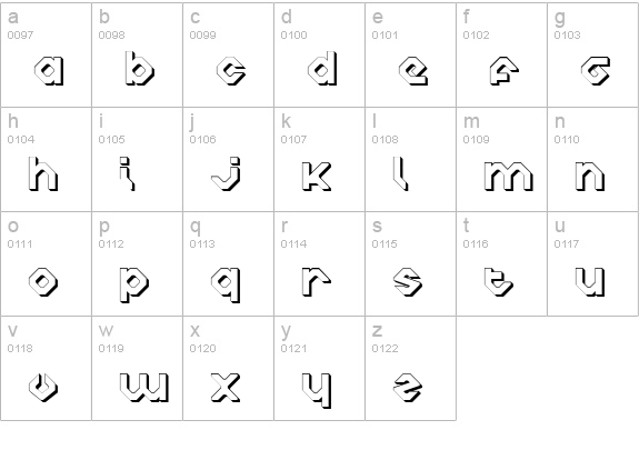 Charlie's Angles Shade lowercase a-z preview