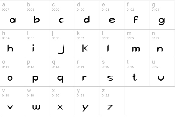 CharlieChan Normal lowercase a-z preview