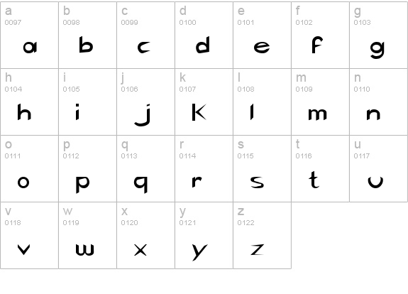 CharlieChan Regular lowercase a-z preview