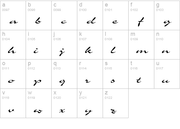 Charme Ex lowercase a-z preview