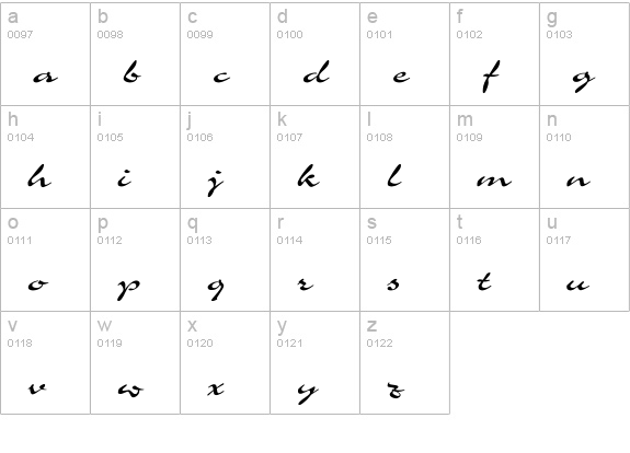 Charme Wd lowercase a-z preview