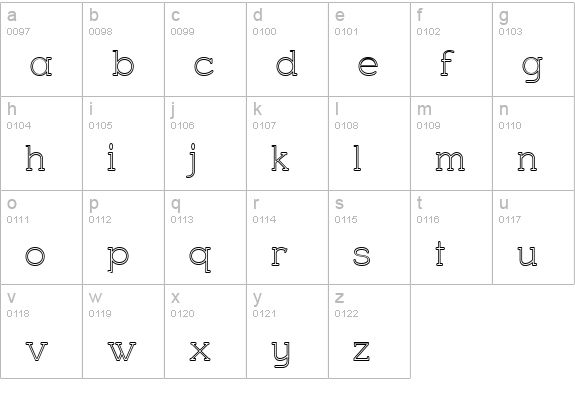 Charrington Outer lowercase a-z preview