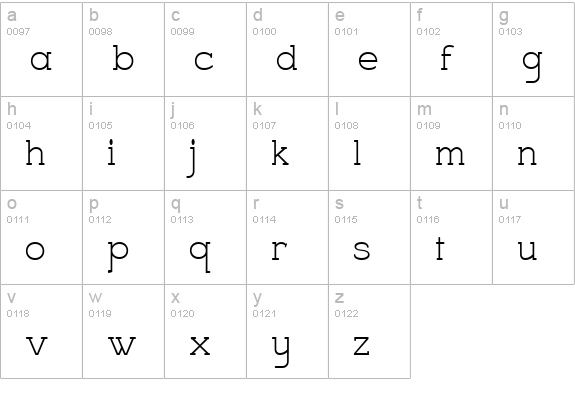 Charrington Strewn lowercase a-z preview