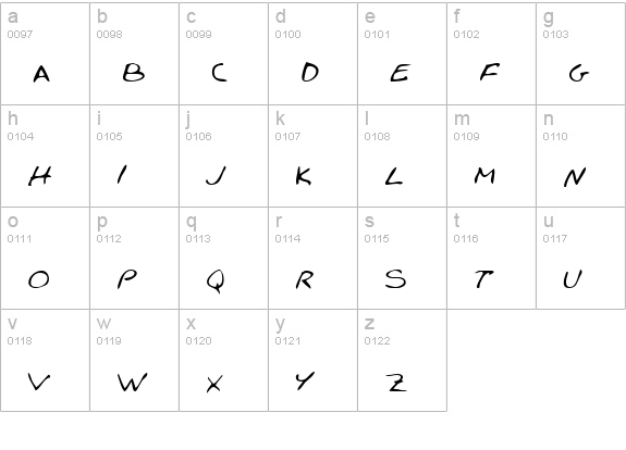 ChasesHand Regular lowercase a-z preview