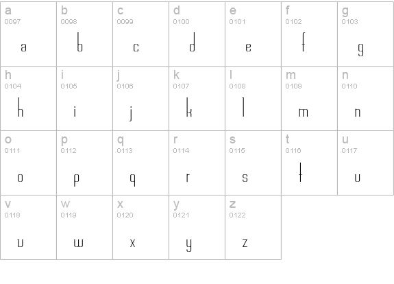 Chasline lowercase a-z preview