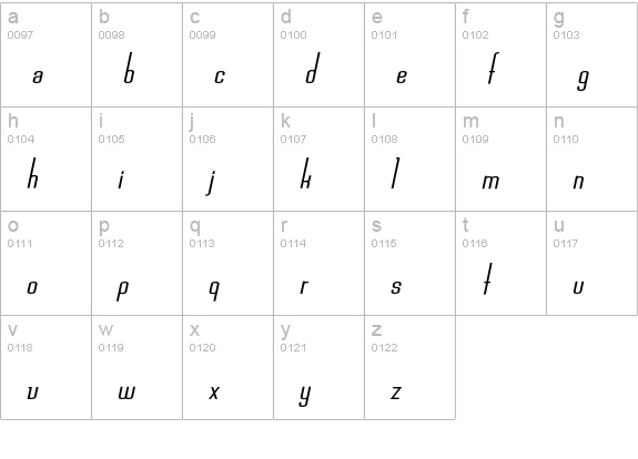 Chasline-BoldOblique lowercase a-z preview