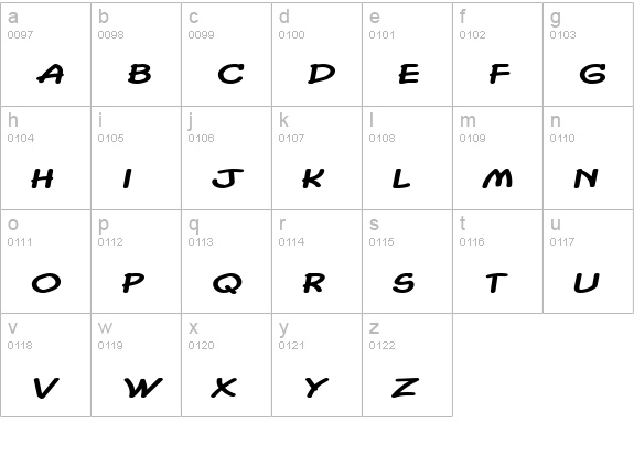 Chasm Extended BoldItalic lowercase a-z preview