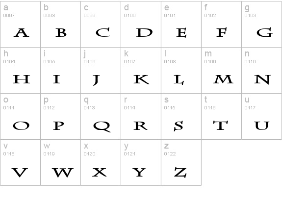 Chaz Extended Bold lowercase a-z preview