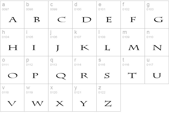 Chaz Extended Normal lowercase a-z preview
