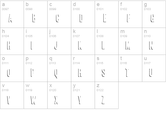 Cheap Pine Shadow lowercase a-z preview