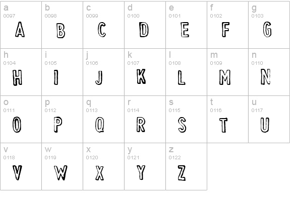 CheapskateOutline lowercase a-z preview