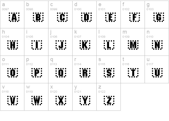 Checkers lowercase a-z preview