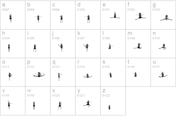 Cheerleaders lowercase a-z preview
