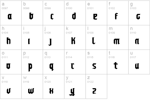 Chello Playah lowercase a-z preview