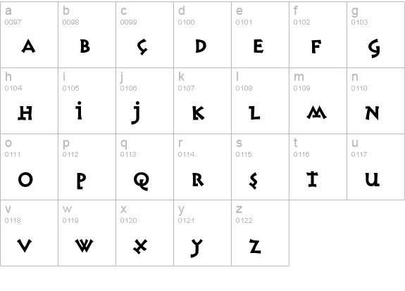 Chelsea-Bold lowercase a-z preview
