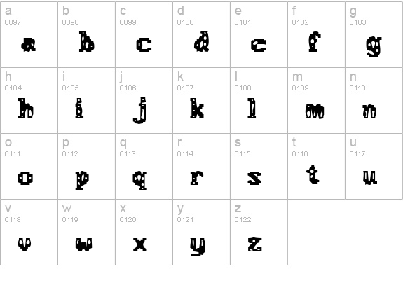 Chemical Gus lowercase a-z preview