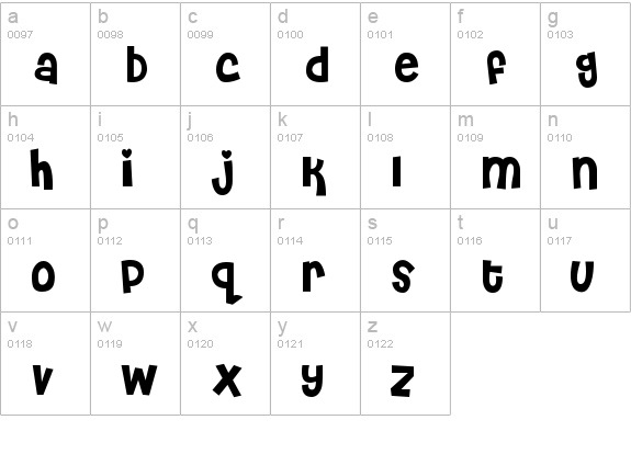 Cheri lowercase a-z preview