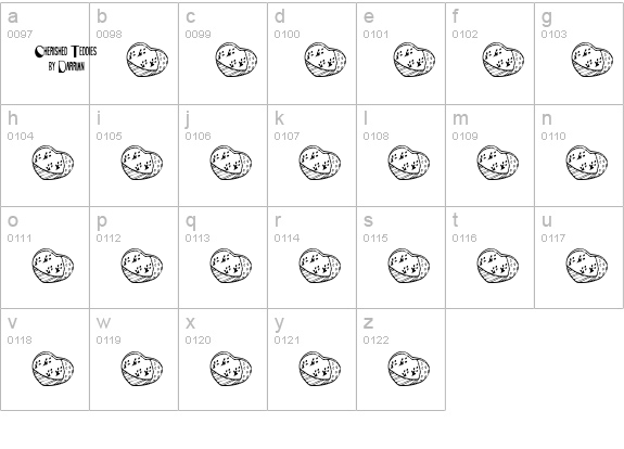 Cherished Teddies lowercase a-z preview