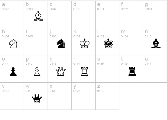 Chess Alpha lowercase a-z preview