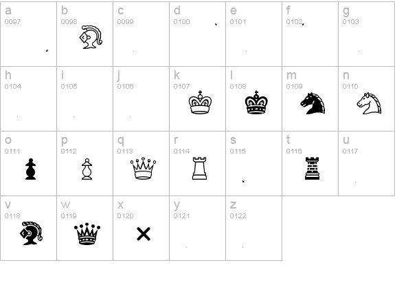 Chess Condal lowercase a-z preview