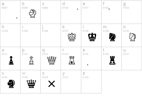Chess Mediaeval lowercase a-z preview
