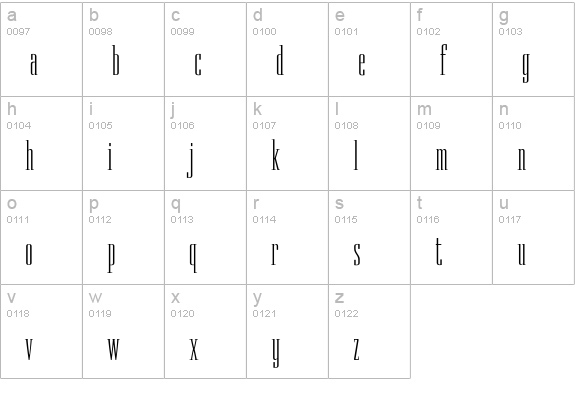 Chevron STF lowercase a-z preview
